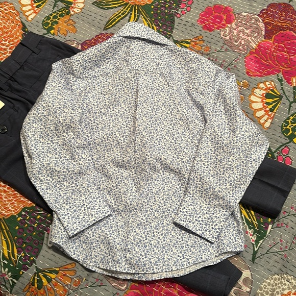 Class/Club Long Sleeve Point Collar Floral Shirt/Window Pane Dress Pants - Picture 5 of 6